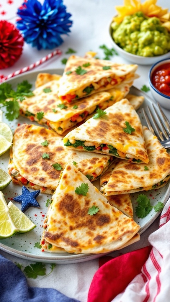Mini Quesadillas With A Variety Of Fillings