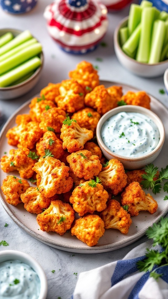 Spicy Buffalo Cauliflower Bites