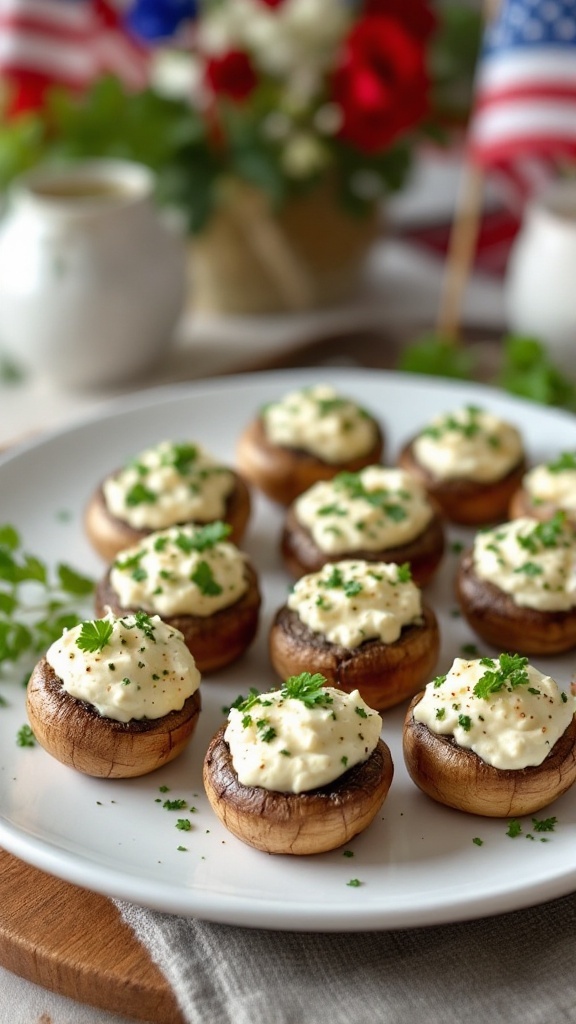 Stuffed Mushrooms With Cream Cheese And Herbs