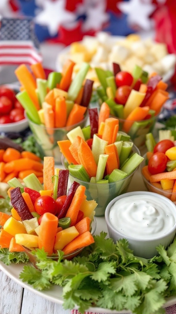 Veggie Cups With Ranch Dressing Dip