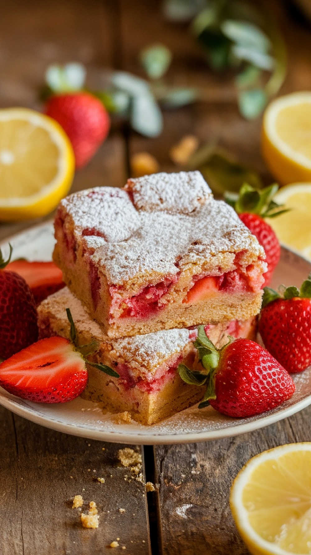 Strawberry Lemon Blondies