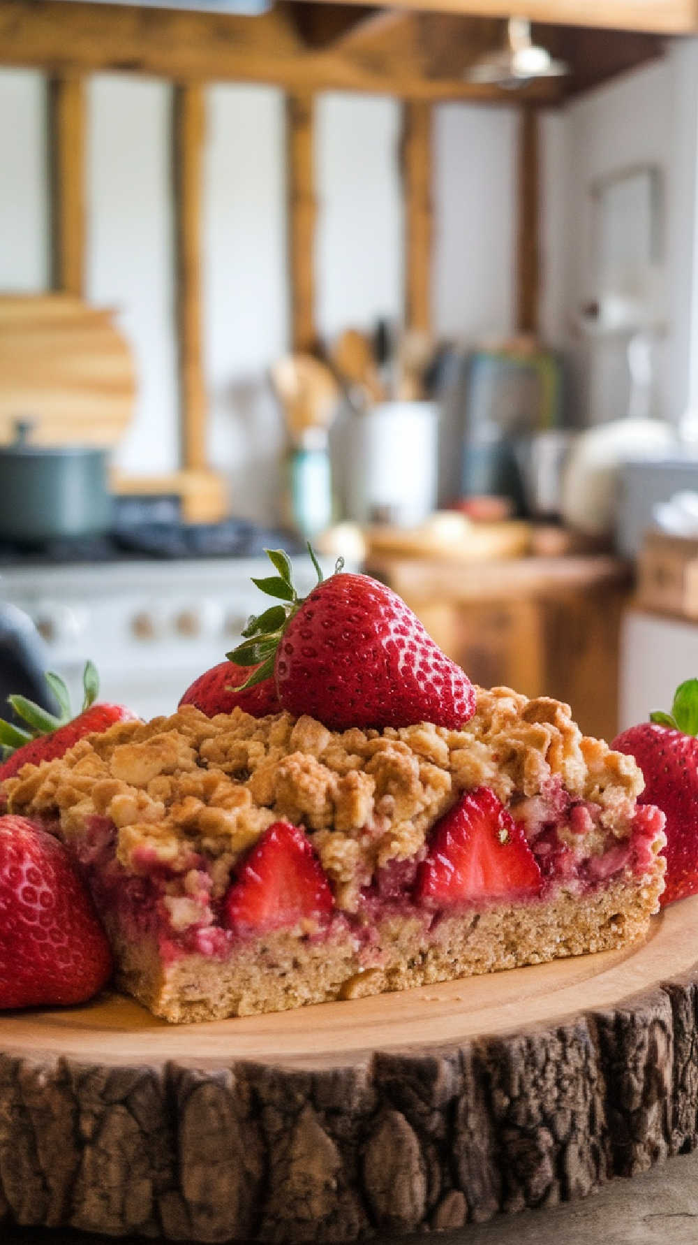 Strawberry Oatmeal Crumble Bars