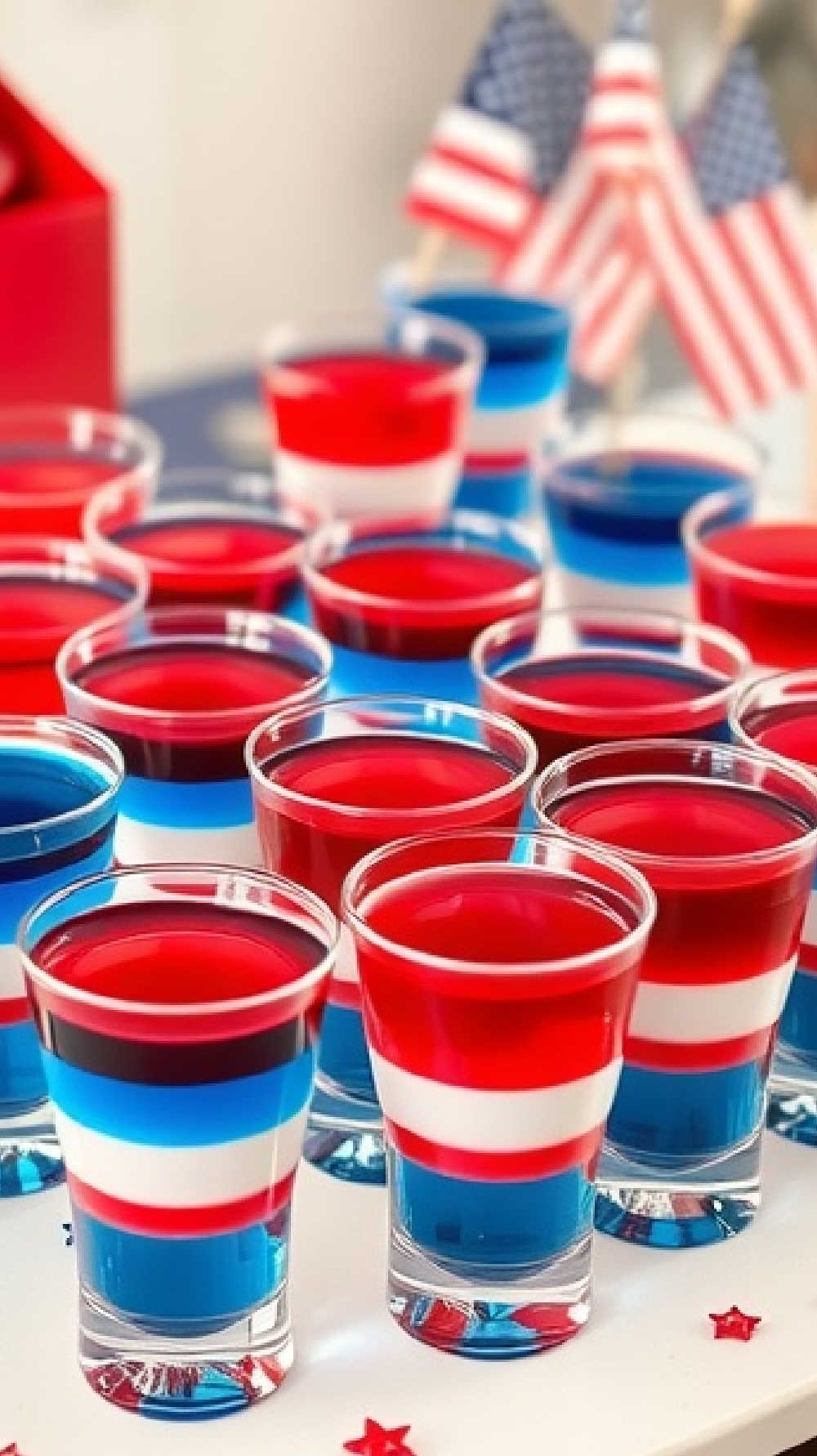 red white and berry jello shots