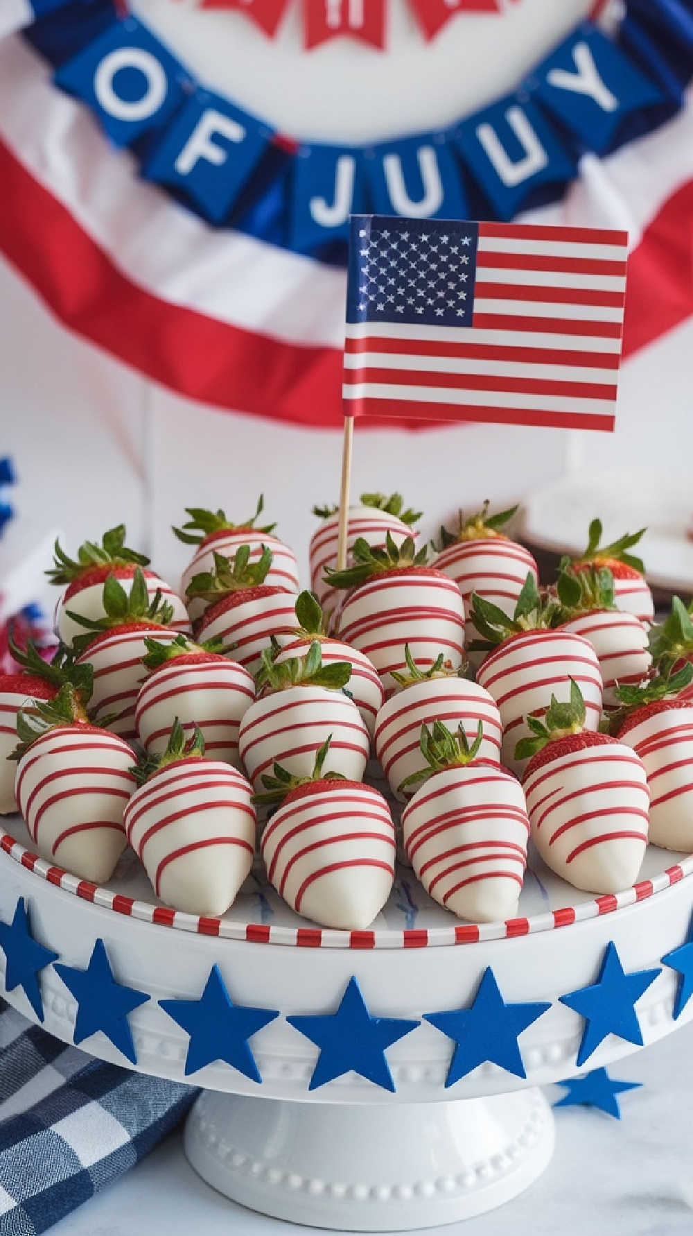 Red, White, And Blue Chocolate Covered Strawberries