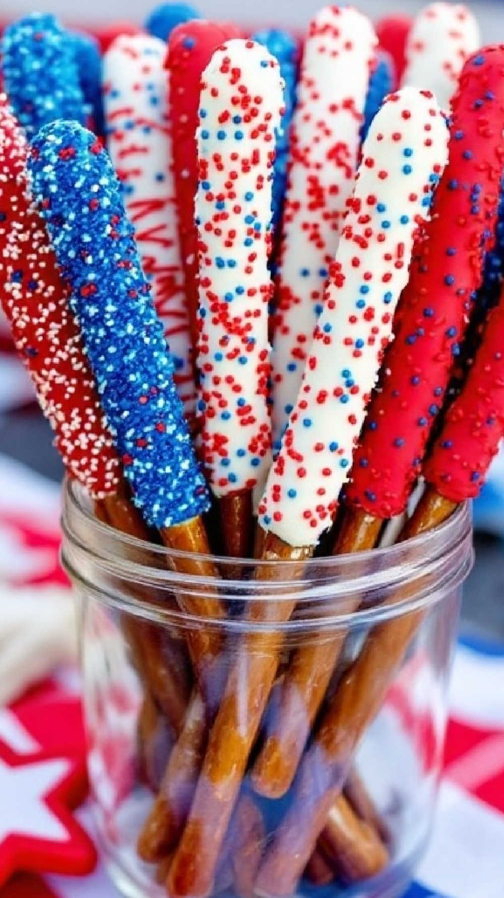 red white and blue pretzels