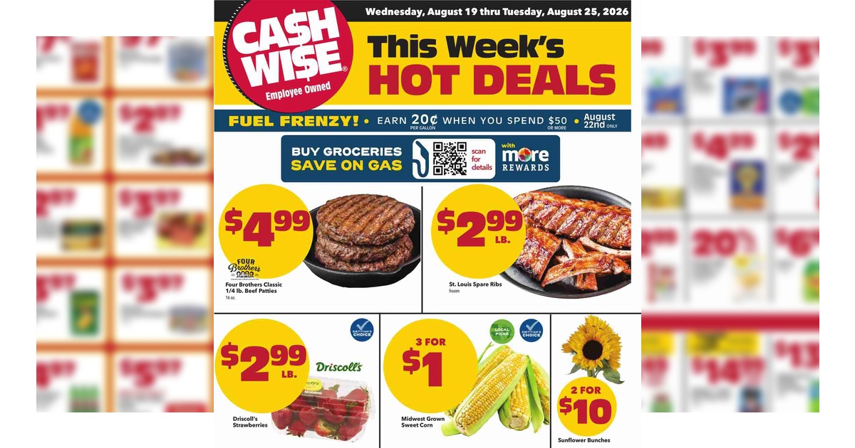 Cash Wise Weekly (8/26/26 – 9/1/26) Ad Preview!