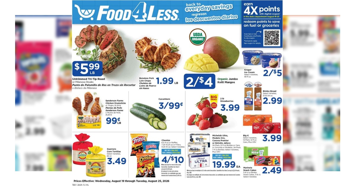 Food 4 Less Weekly (8/26/26 – 9/1/26) Ad Preview!