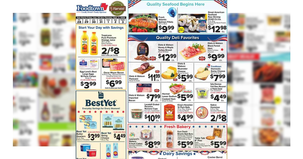 Foodtown Weekly Ad (8/28/26 – 9/3/26) Circular Preview
