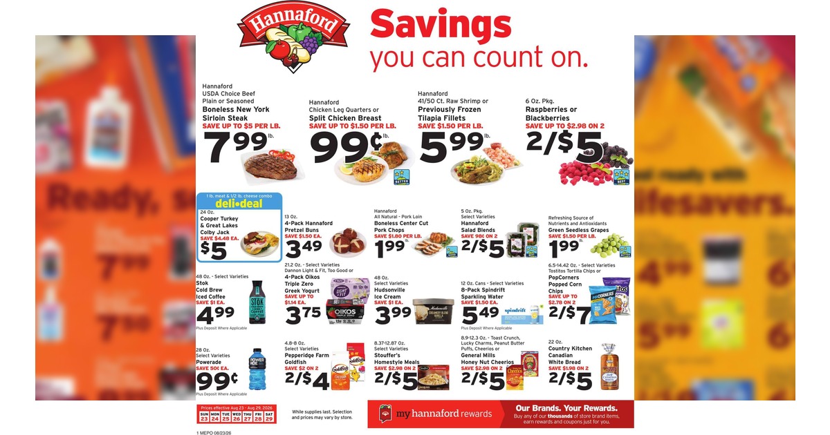 Hannaford Flyer (8/23/26 – 8/29/26) Weekly Ad Preview