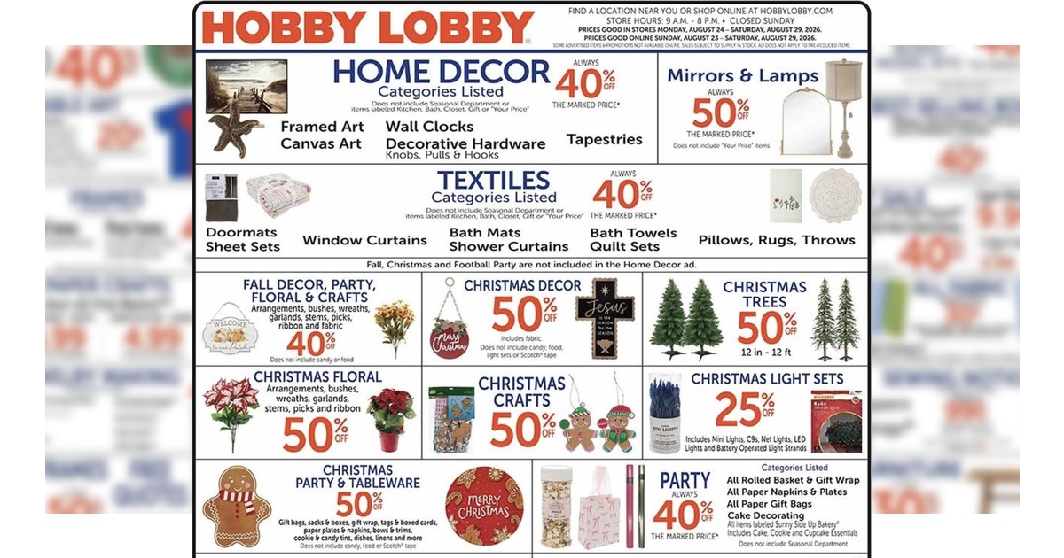Hobby Lobby Weekly Ad (8/23/26 – 8/29/26) Preview