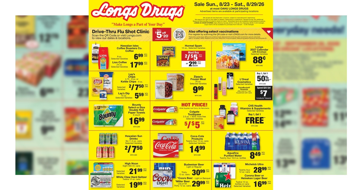Longs Drugs Weekly Ad (8/23/26 – 8/29/26) Preview!