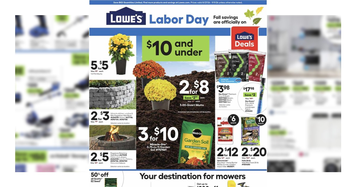 Lowe's Weekly Ad (8/27/26 - 9/9/26) Preview!