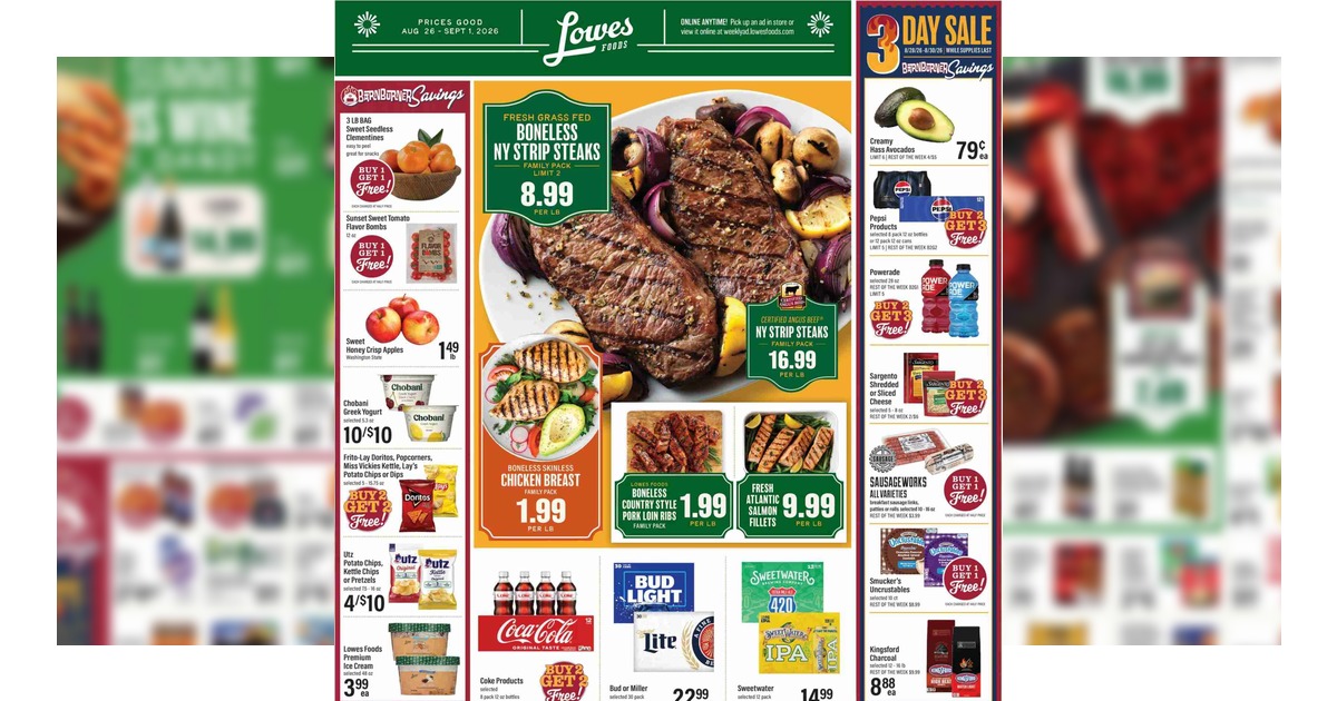Lowes Foods Weekly Ad (8/26/26 – 9/1/26) Grocery Ad