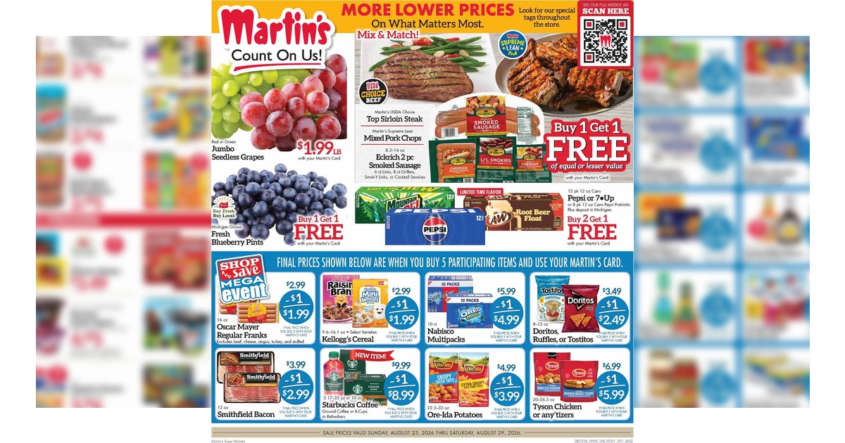 Martin’s Weekly Ad (8/23/26 – 8/29/26) Early Ad Preview