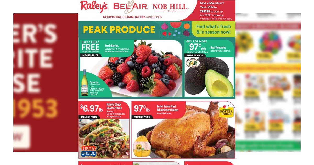 Raley’s Weekly Ad (8/26/26 – 9/1/26) Nob Hill Ad