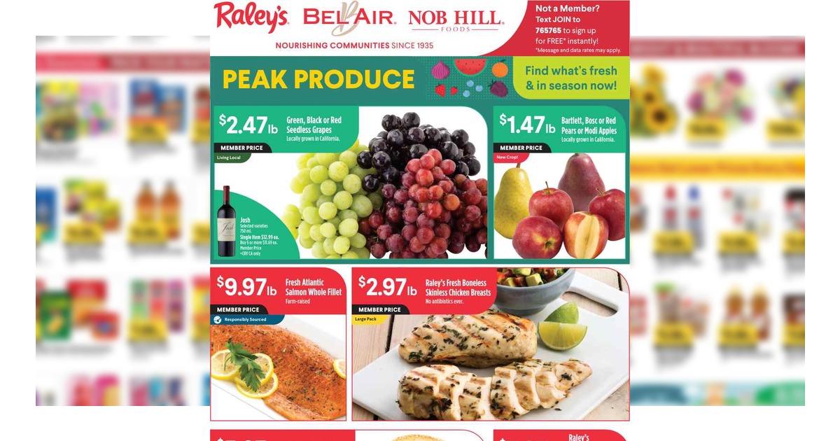 Raley's Weekly Ad (8/26/26 – 9/1/26) Nob Hill Ad