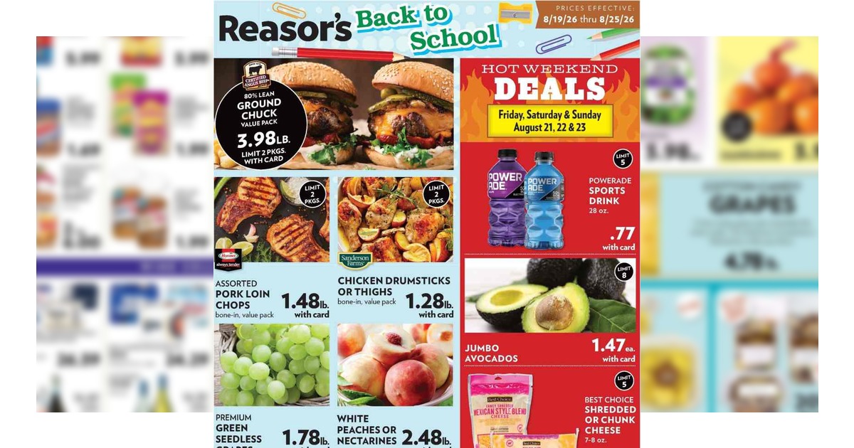 Reasor’s Ad (8/26/26 – 9/1/26) Weekly Preview