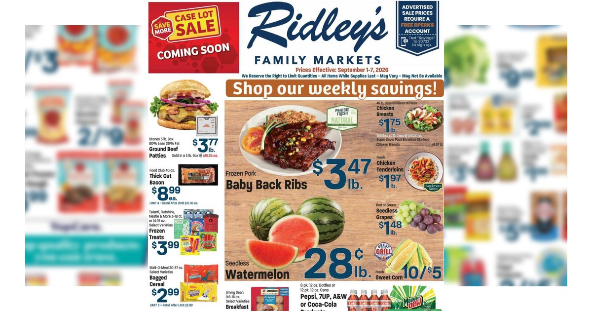 Ridley's Ad (9/1/26 - 9/7/26) Weekly Ad Preview