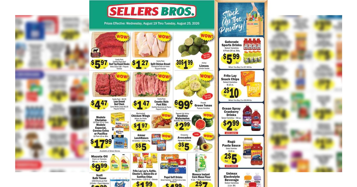 Sellers Bros. Weekly Ad (8/26/26 – 9/1/26) Preview