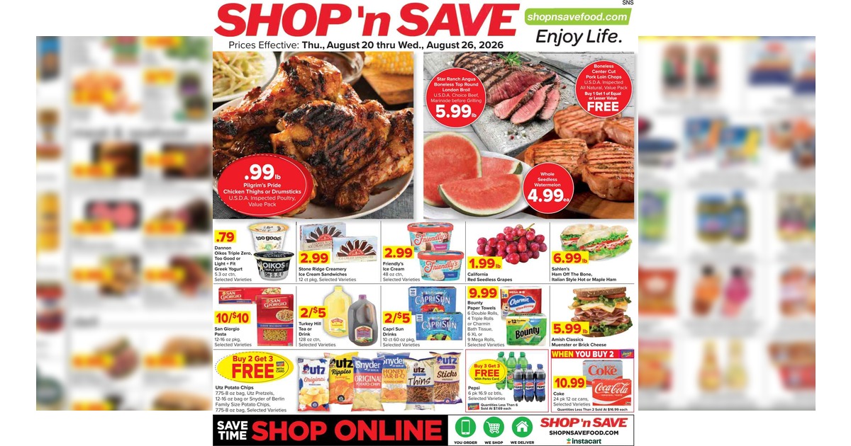 Shop ‘n Save Weekly (8/27/26 – 9/2/26) Ad Preview