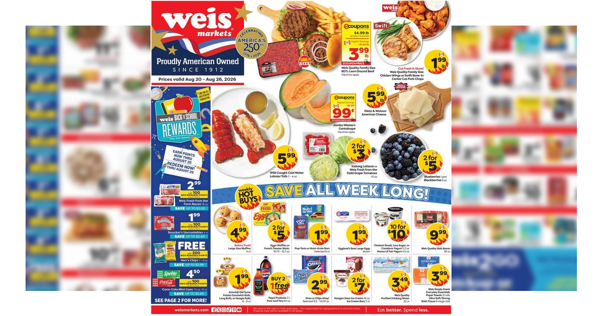 Weis Weekly Ad (8/27/26- 9/2/26) Early Flyer Preview