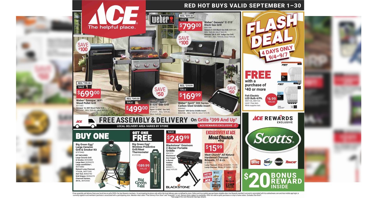 Ace Hardware Ad (9/1/26– 9/30/26) Early Sales Preview