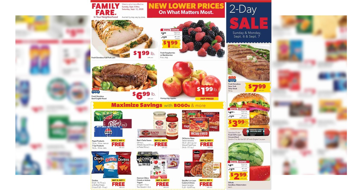 Family Fare Ad (9/6/26 - 9/12/26) Weekly Preview