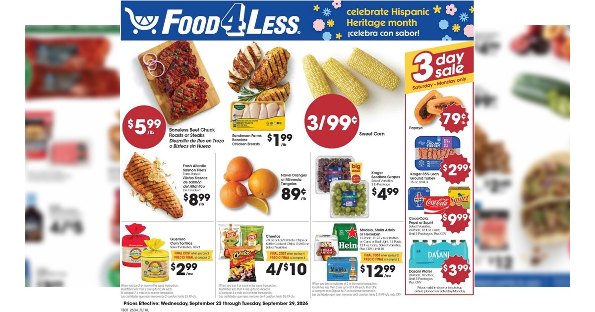 Food 4 Less Weekly (9/23/26 – 9/29/26) Ad Preview!