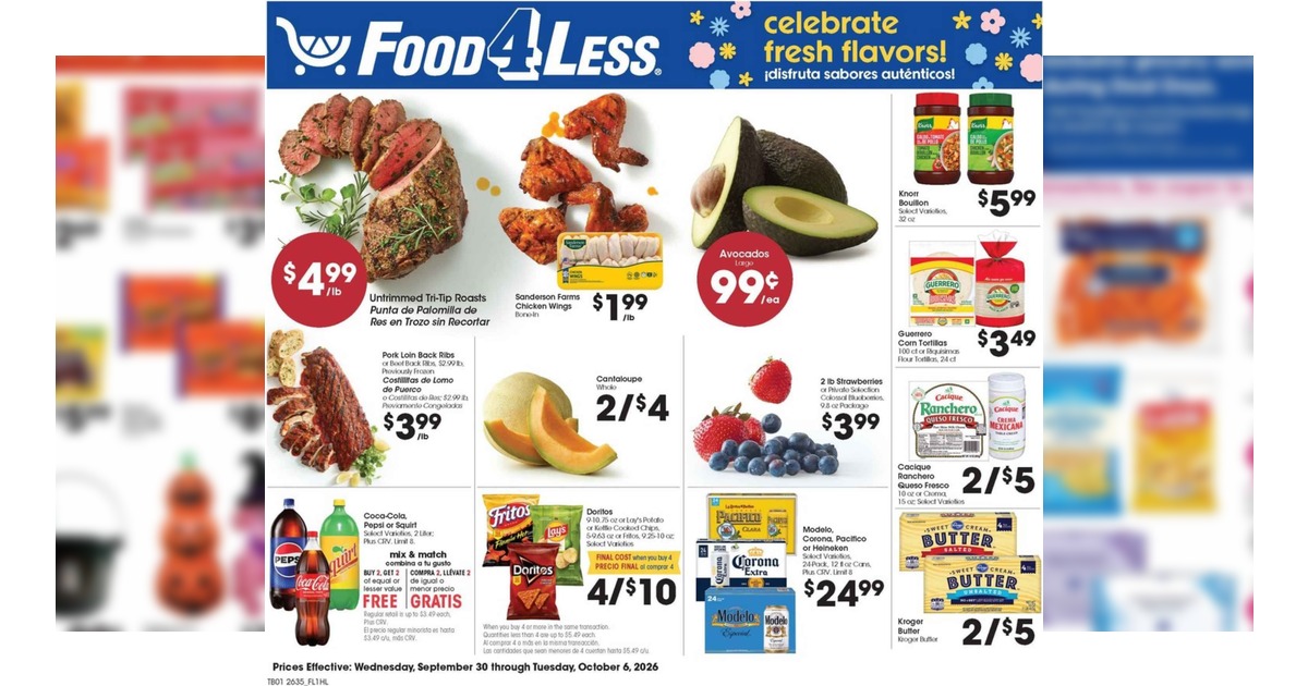 Food 4 Less Weekly (9/30/26 – 10/6/26) Ad Preview!