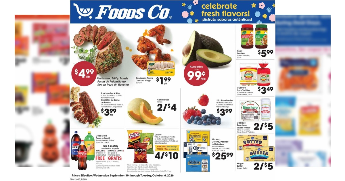 Foods Co Weekly (9/30/26 – 10/6/26) Ad Preview!