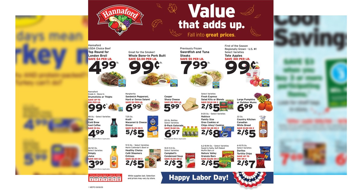 Hannaford Flyer (9/6/26 – 9/12/26) Weekly Ad Preview