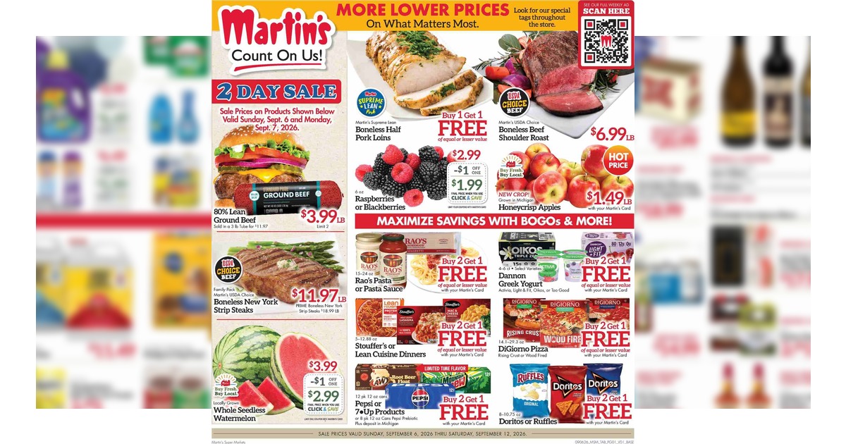 Martin's Weekly Ad (9/6/26 – 9/12/26) Early Ad Preview