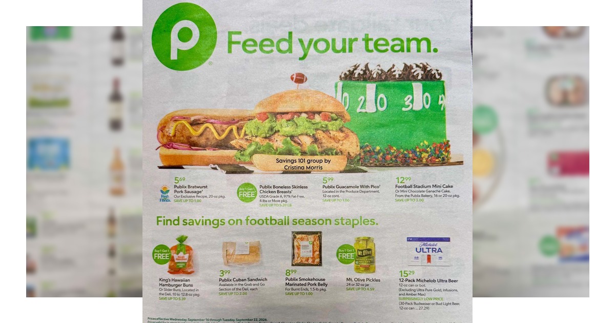 Publix Weekly Ad (9/16/26 - 9/22/26) Sneak Peek Preview