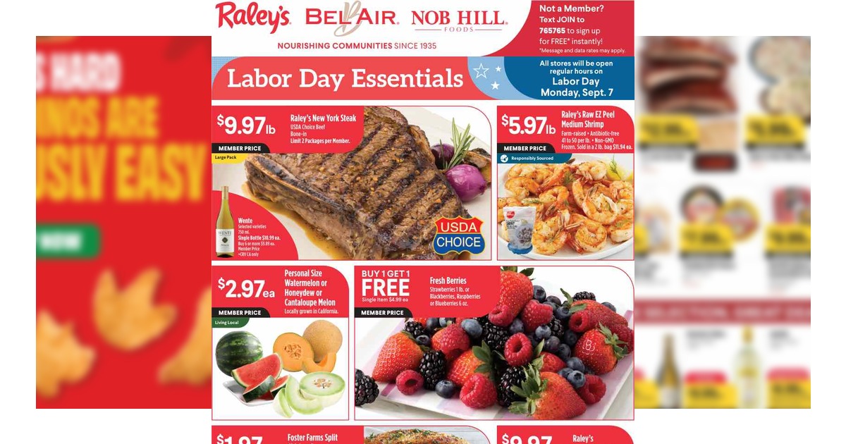 Raley's Weekly Ad (9/2/26 – 9/8/26) Nob Hill Ad