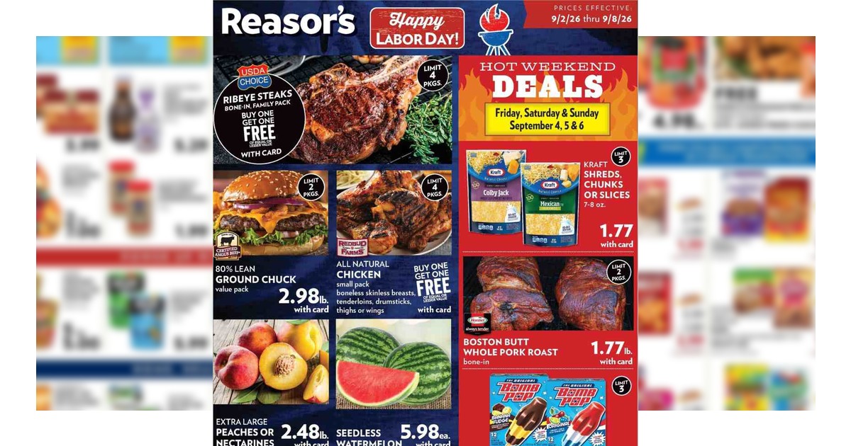 Reasor's Ad (9/2/26 – 9/8/26) Weekly Preview