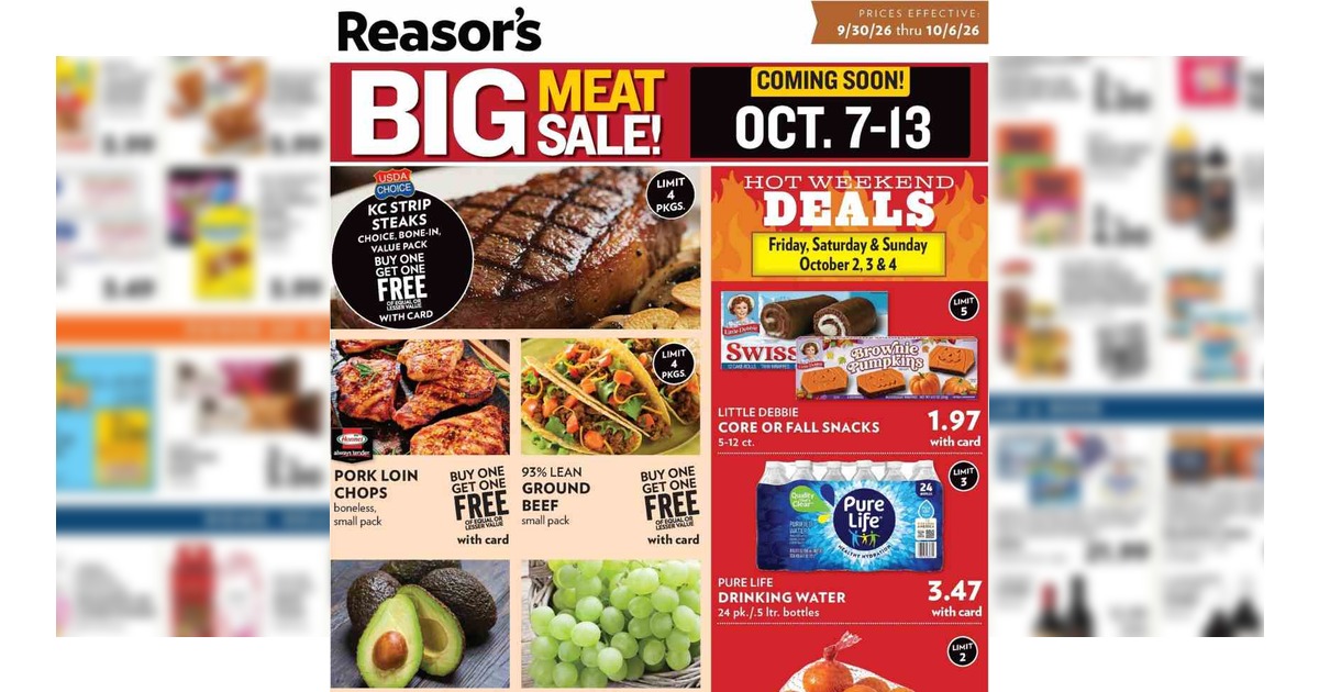 Reasor's Ad (9/30/26 – 10/6/26) Weekly Preview