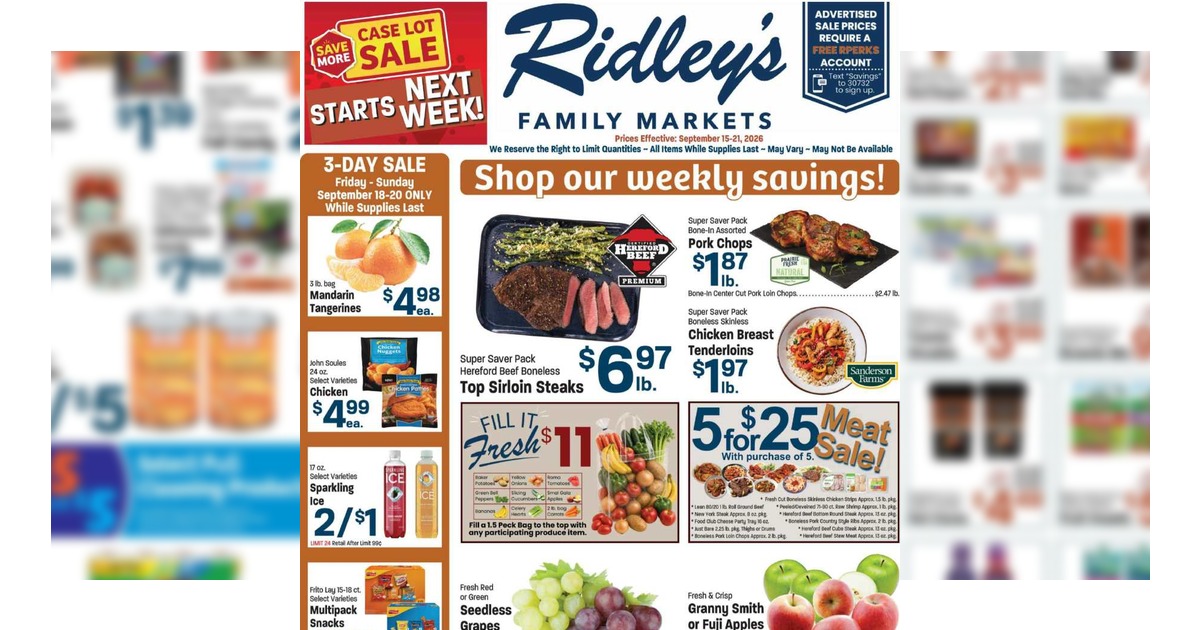 Ridley's Ad (9/15/26 - 9/21/26) Weekly Ad Preview