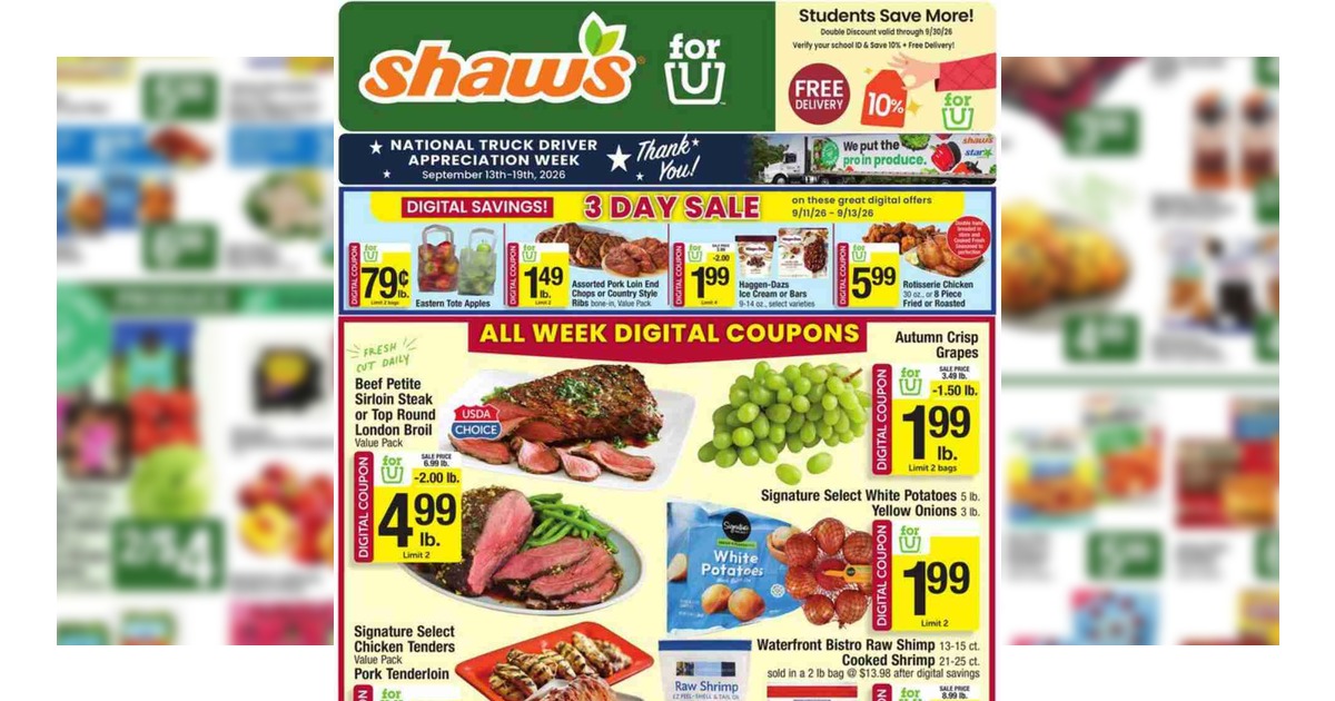 Shaw's Weekly Flyer (9/11/26 - 9/17/26) Ad Preview