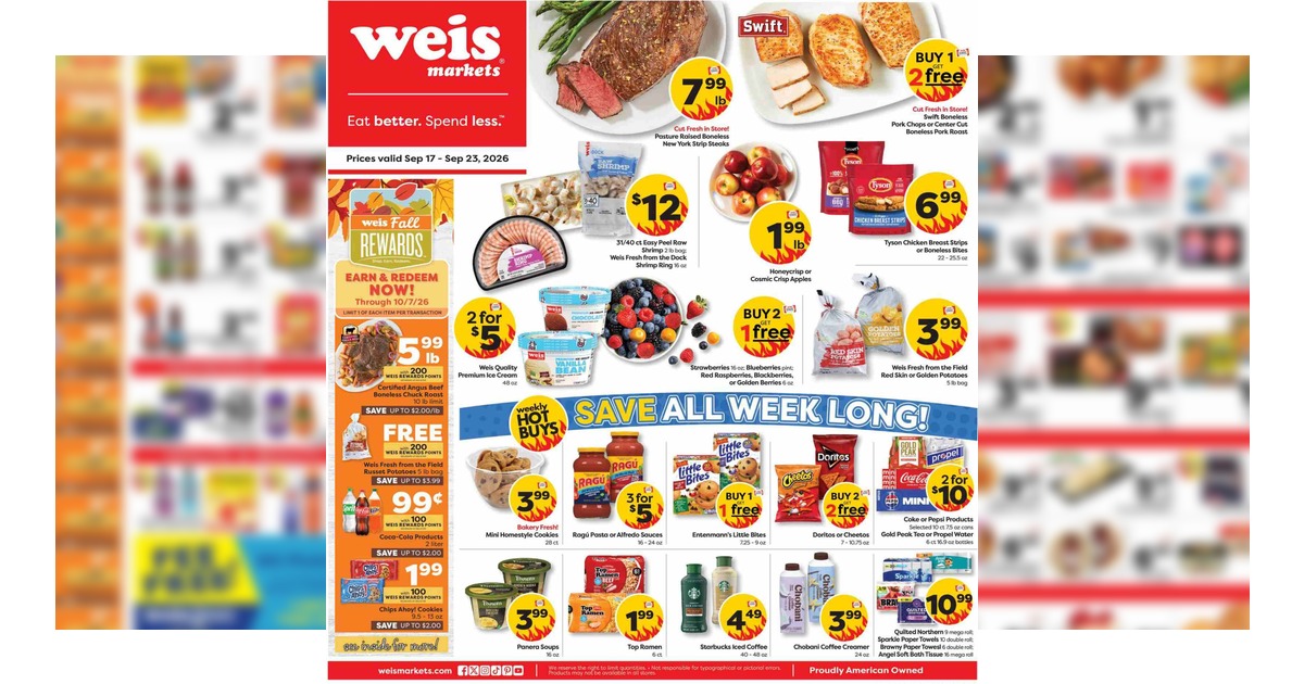 Weis Weekly Ad (9/17/26 - 9/23/26) Early Flyer Preview