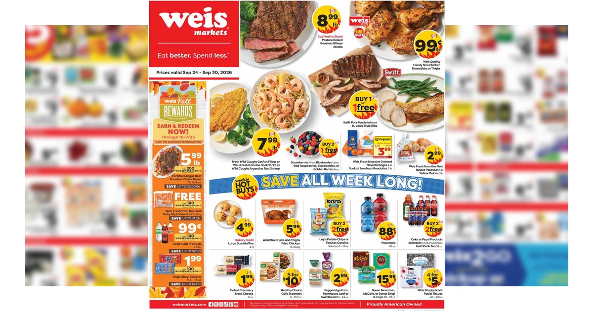 Weis Weekly Ad (9/24/26 - 9/30/26) Early Flyer Preview