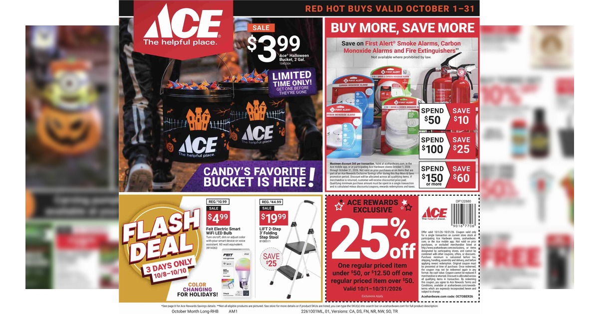 Ace Hardware Ad (10/1/26– 10/31/26) Early Sales Preview