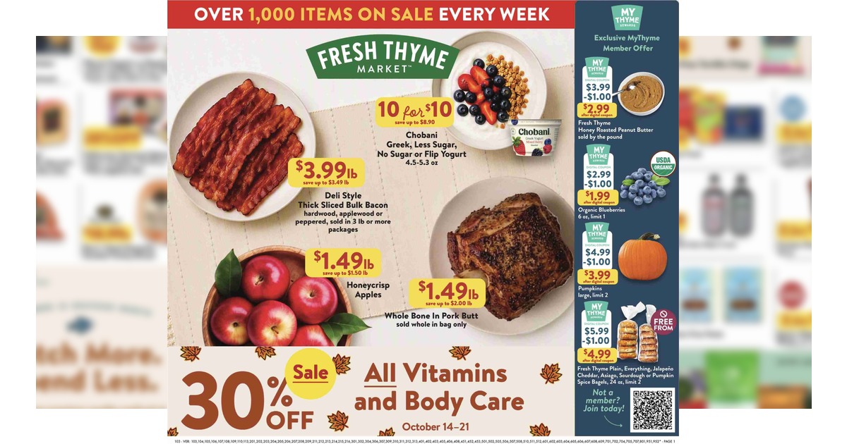 Fresh Thyme Weekly Ad (10/14/26 – 10/20/26) Early Ad Preview