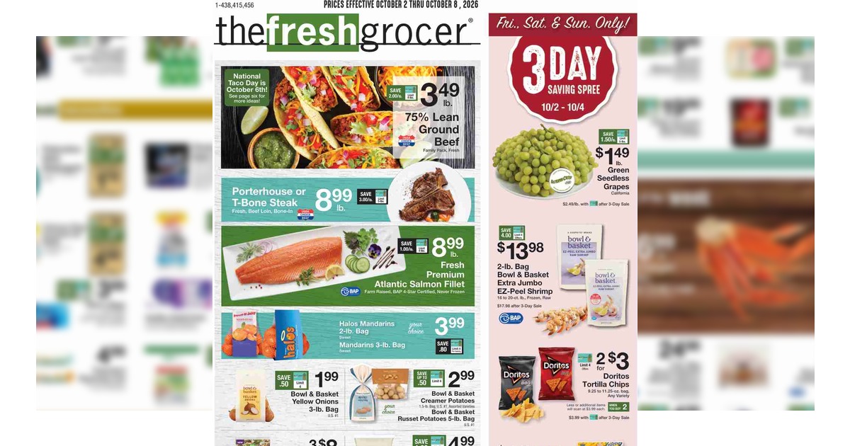 The Fresh Grocer Ad (10/2/26– 10/8/26) Gerrity's Weekly Ad