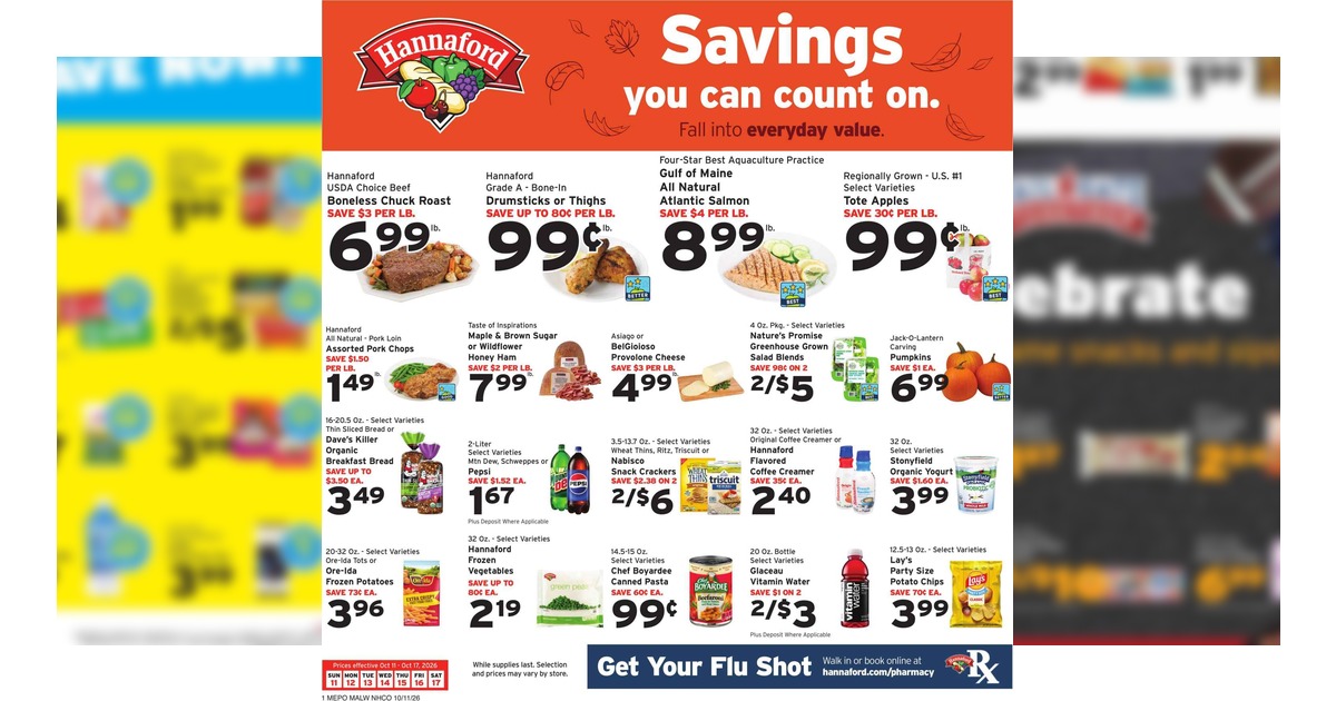 Hannaford Flyer (10/11/26 – 10/17/26) Weekly Ad Preview