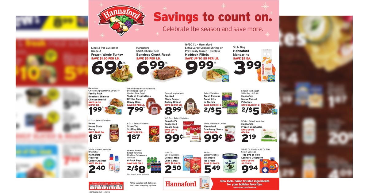 Hannaford Flyer (11/1/26 – 11/7/26) Weekly Ad Preview