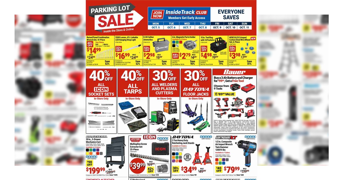 Harbor Freight Sales Flyer (10/5/26 – 10/11/26) Coupons Preview