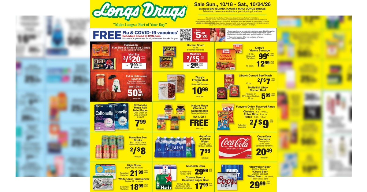 Longs Drugs Weekly Ad (10/18/26 - 10/24/26) Preview!