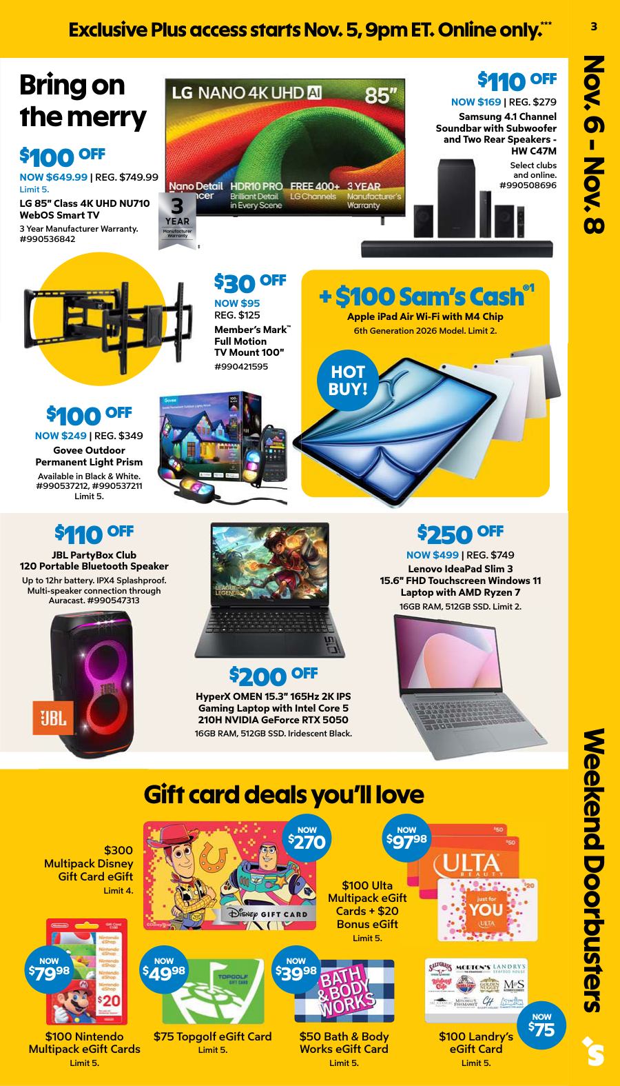 Sam's Club November 2026 Instant Savings