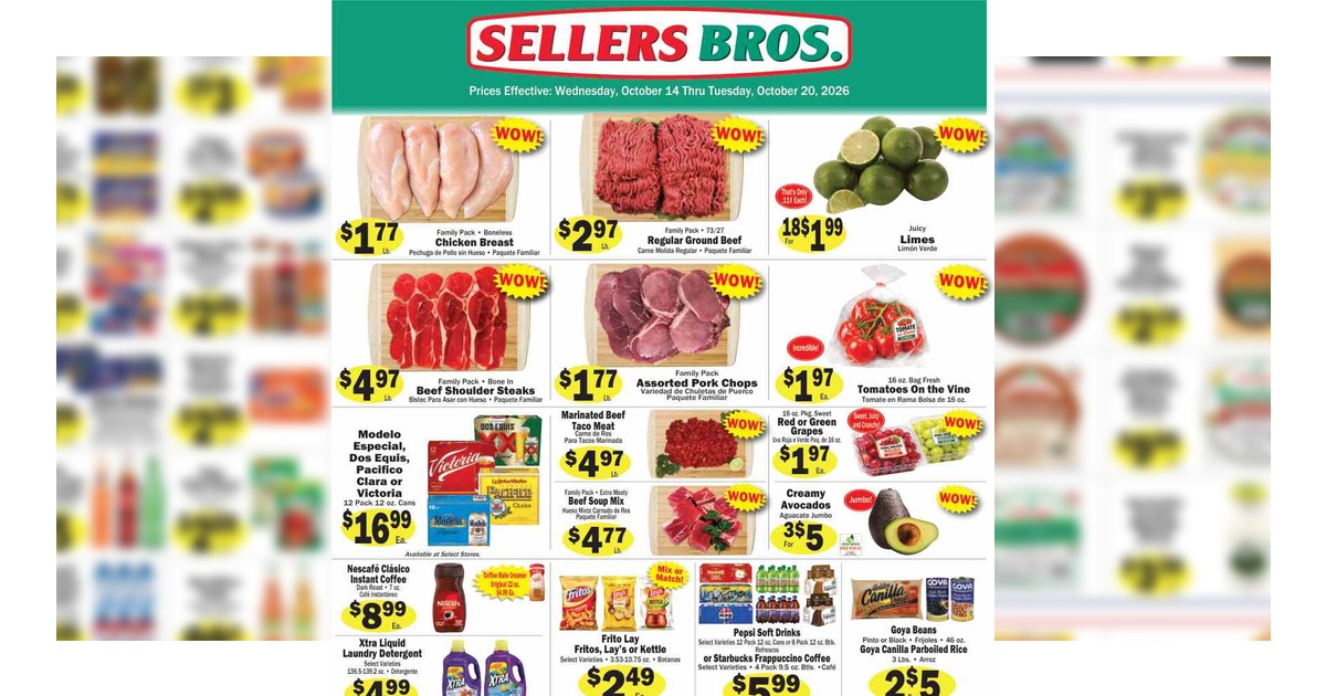 Sellers Bros. Weekly Ad (10/14/26 – 10/20/26) Preview