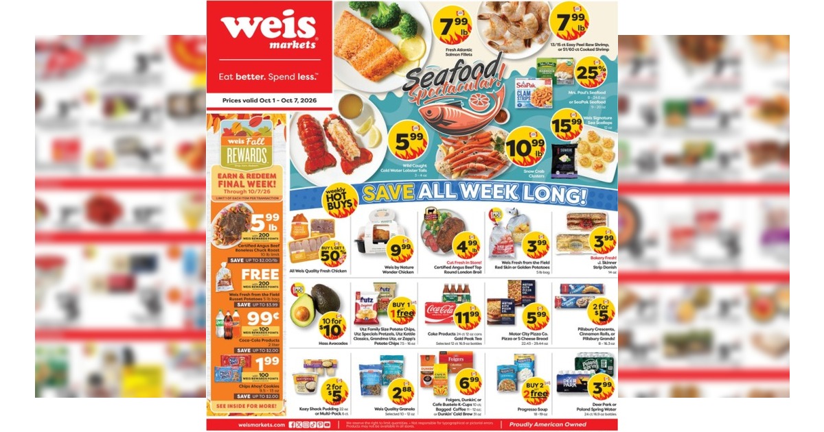 Weis Weekly Ad (10/1/26 - 10/28/26) Early Flyer Preview